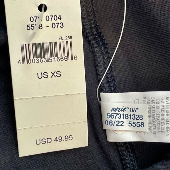 NWT Aerie Offline Fold Over Hi-Rise OG Super Flare Black Workout Pants Womens XS - Picture 3 of 10